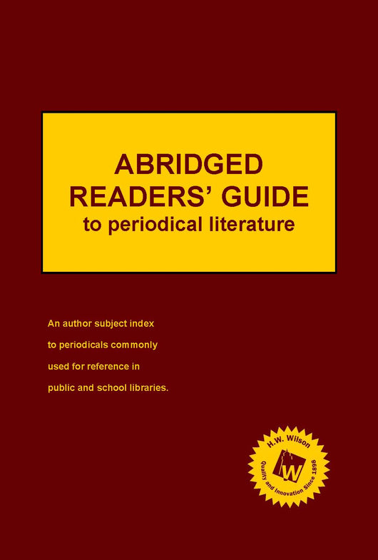 Abridged Readers' Guide to Periodical Literature (2020 Subscription)